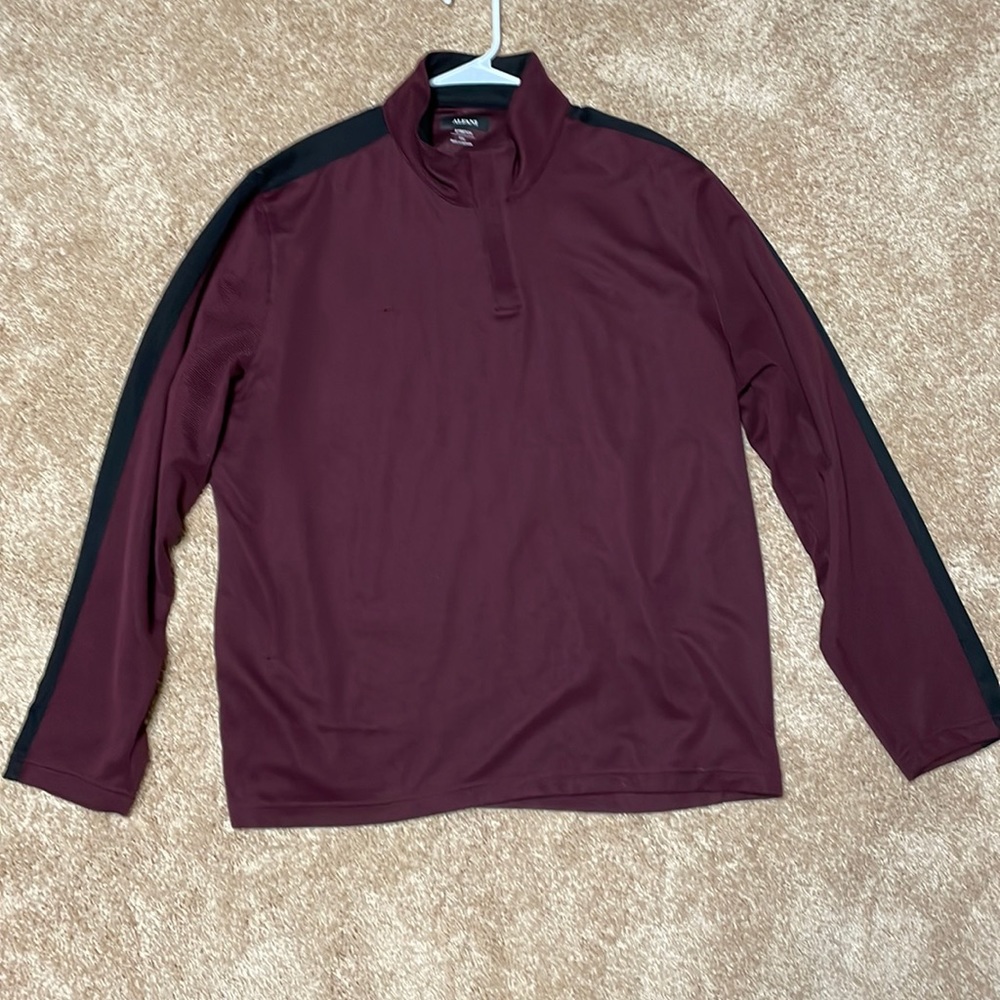 Alfani burgundy half zip polo